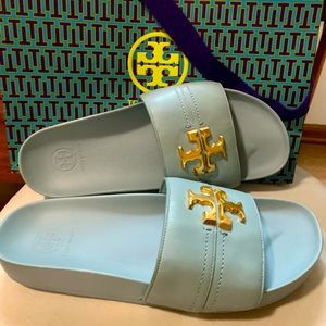 Tory Burch Everly Anatomic Cloud Blue Slide, size 9🩴